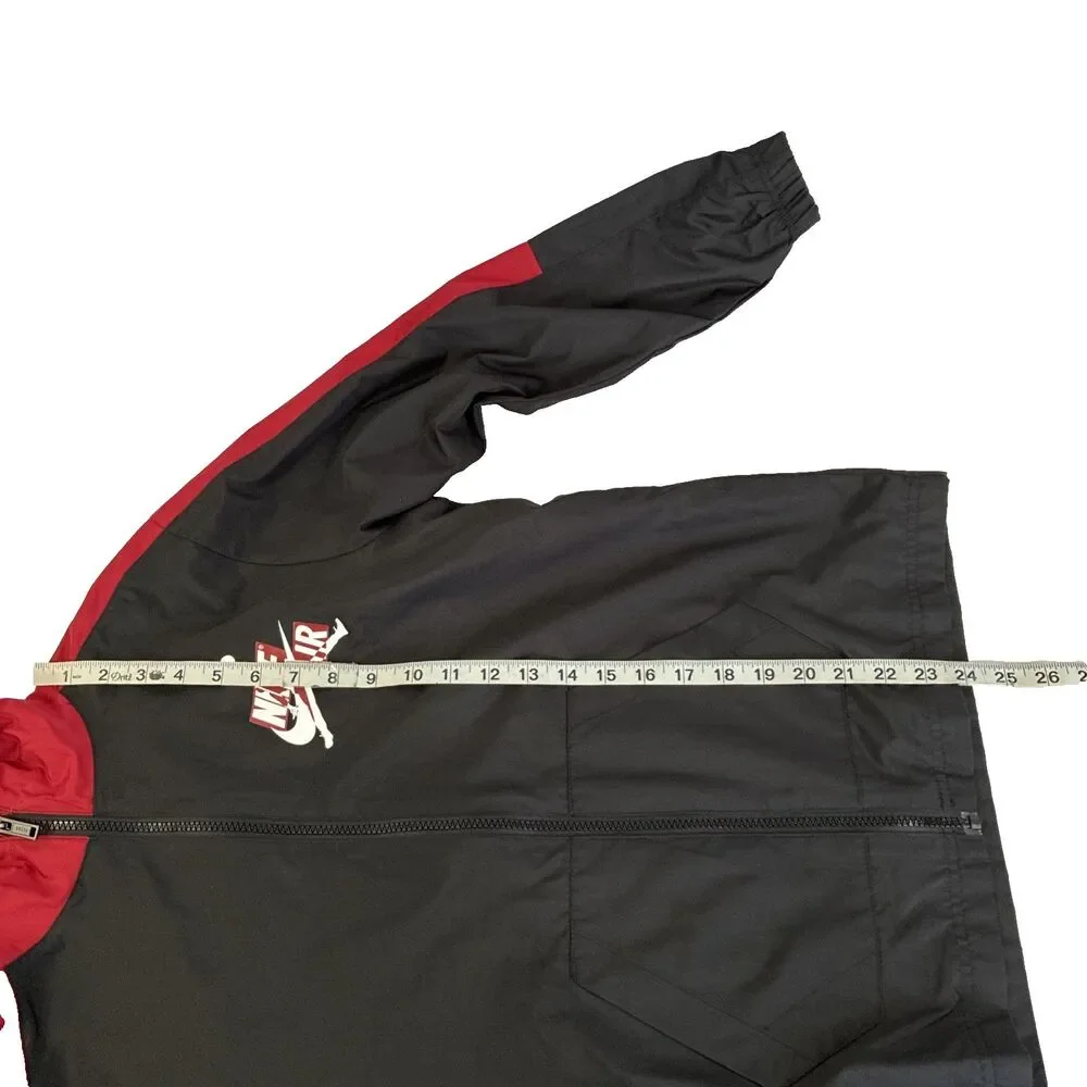 Boys Nike Air Jordan‎ Full Zip Windbreaker Jacket Size Large 12-13 Red Black